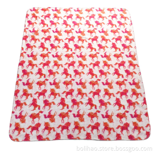 red unicorn print fleece photo blanket polar fleece blanket